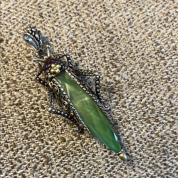 Barbara Bixby Jewelry - Barbara Bixby 14K/Sterling Silver Grasshopper Pendant/Enhancer